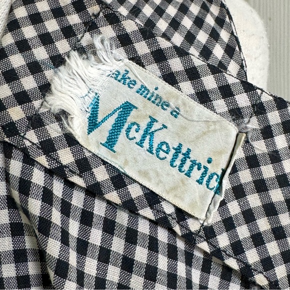 Vintage Black and White Gingham Check McKettrick - Picture 8 of 10